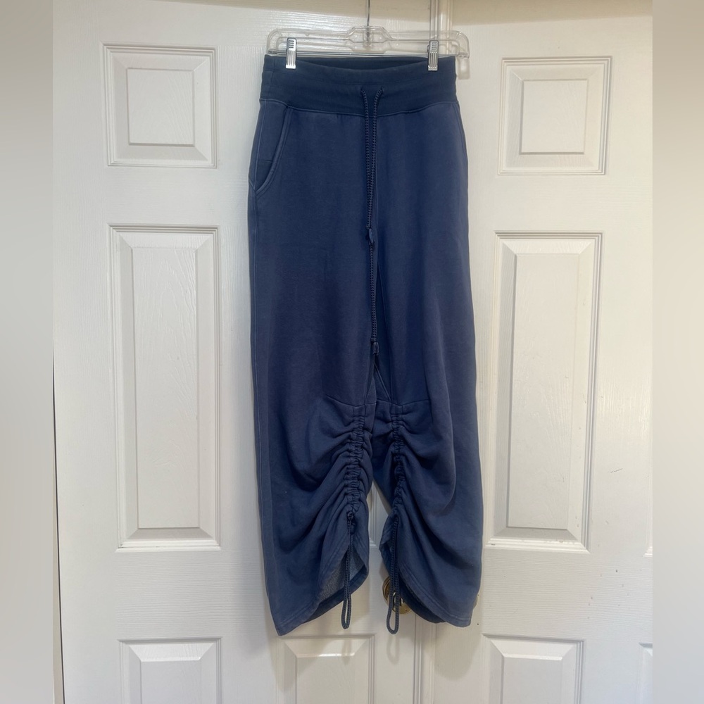 Free People Movement In a Cinch distressed blue Sweatpants adjustable size XS